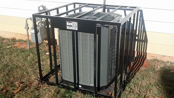 trane hvac air conditioner security cage compressor service friendly