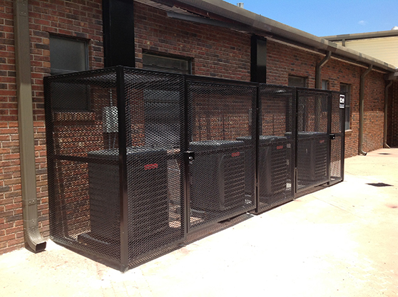 HVAC Fence Multiple air conditioners